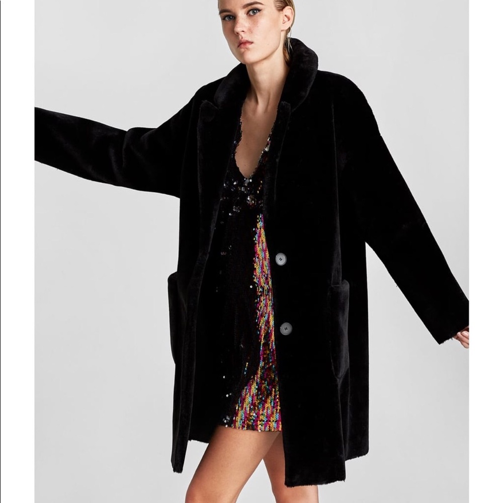 Faux fur coat